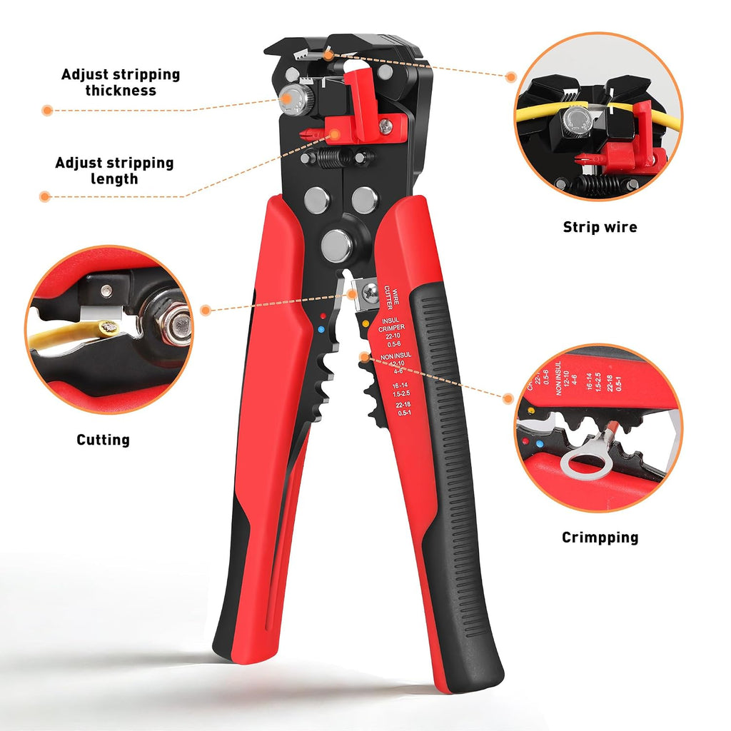Kuject - Kit de conectores de alambre para soldadura termorretráctil, todo en uno, pelacables, pistola de calor, 2000 conectores a tope de palo de soldadura impermeables