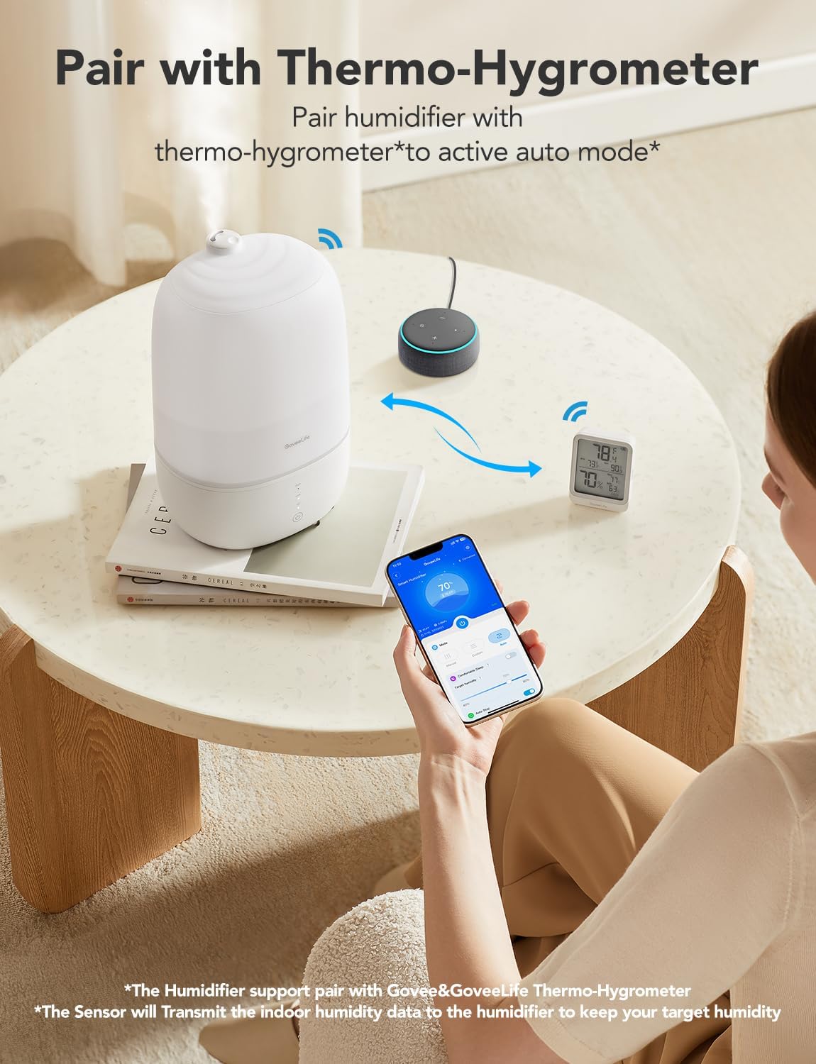 GoveeLife Humidificadores inteligentes para dormitorio, humidificador de