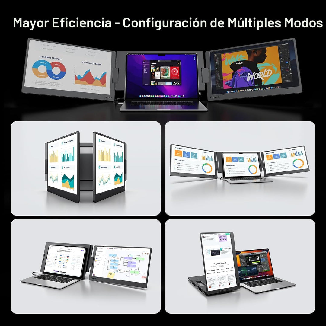 KYY Extensor de pantalla para portátil de 15,6", monitor portát...