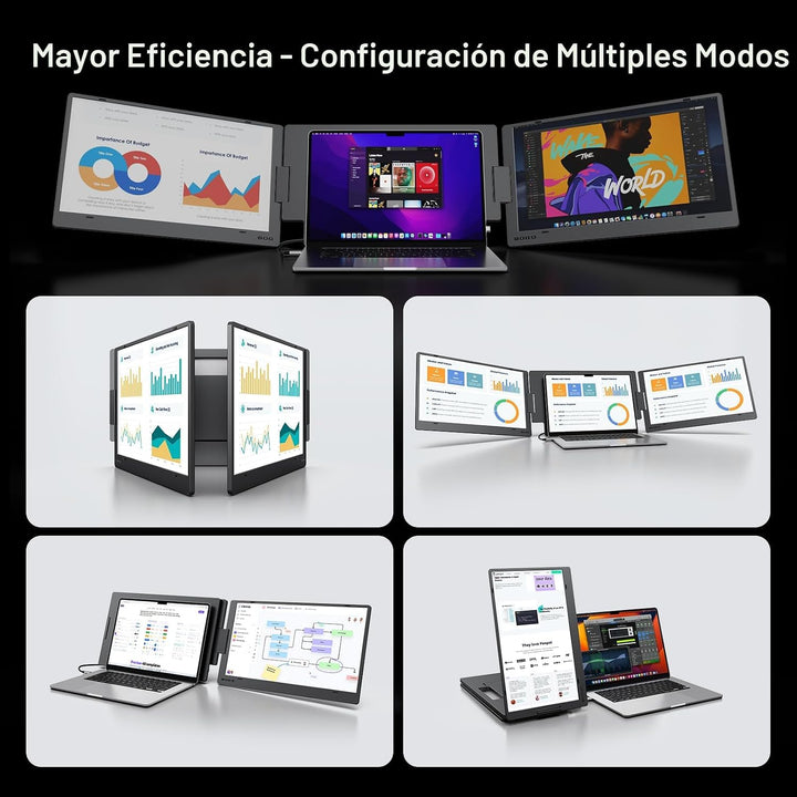 KYY Extensor de pantalla para portátil de 15,6", monitor portát...