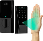 Wyze Cerradura de palma, cerradura de puerta inteligente con reconocimiento de vena de palma, cerraduras inteligentes de entrada sin llave para puerta delantera, teclado, bloqueo automático