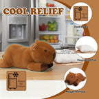 Peluches Capybara con calefacción ponderada, 2.2 libras, animales de peluche calentados con peso de 17 pulgadas para microondas, abrazos de felpa Capybara, almohadillas calentables y refrigerables sin perfume para niños y niñas adultos