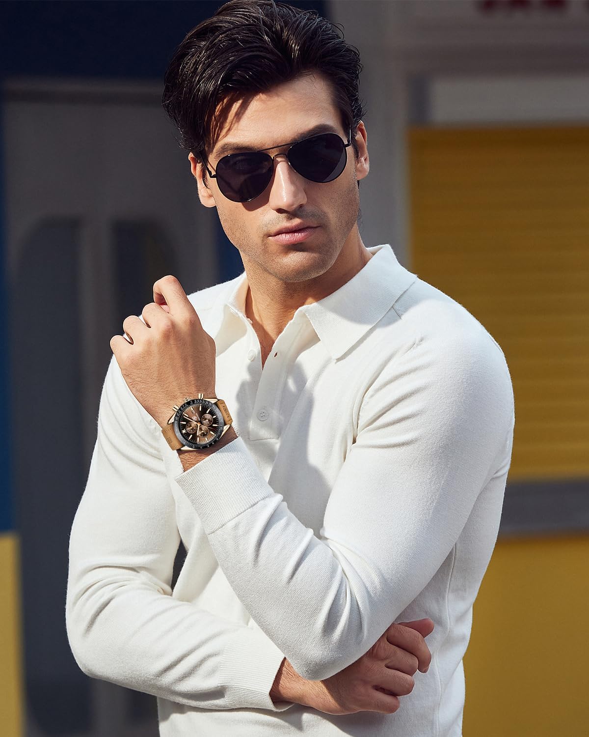 BENYAR Reloj para hombre analógico cronógrafo de cuarzo, impermeable, luminoso, de diseñador, relojes de pulsera para hombre, para negocios, trabajo, deporte, casual, con correa de silicona