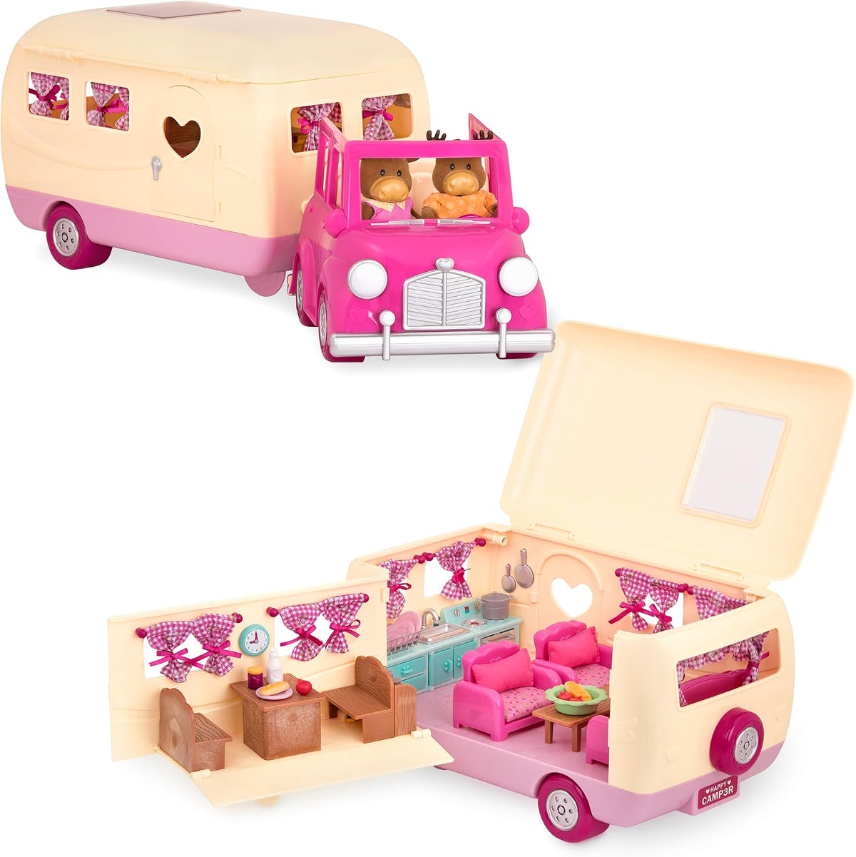 Li'l Woodzee z Happy Camper - Juego de casa de muñecas, color rosa