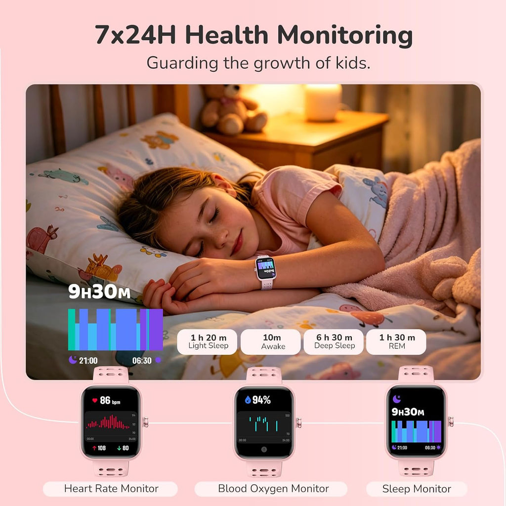 ENOMIR Reloj inteligente para niñas con monitor de salud, pista de