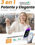 para Magsafe Power Bank iPhone, cargador portátil magnético, Azul