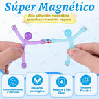 Juego de 20 figuras magnéticas para hombre con caja de almacenamiento de metal, juguetes portátiles para niños, viajes, actividades de viaje por carretera, automóvil en avión, juegos educativos para