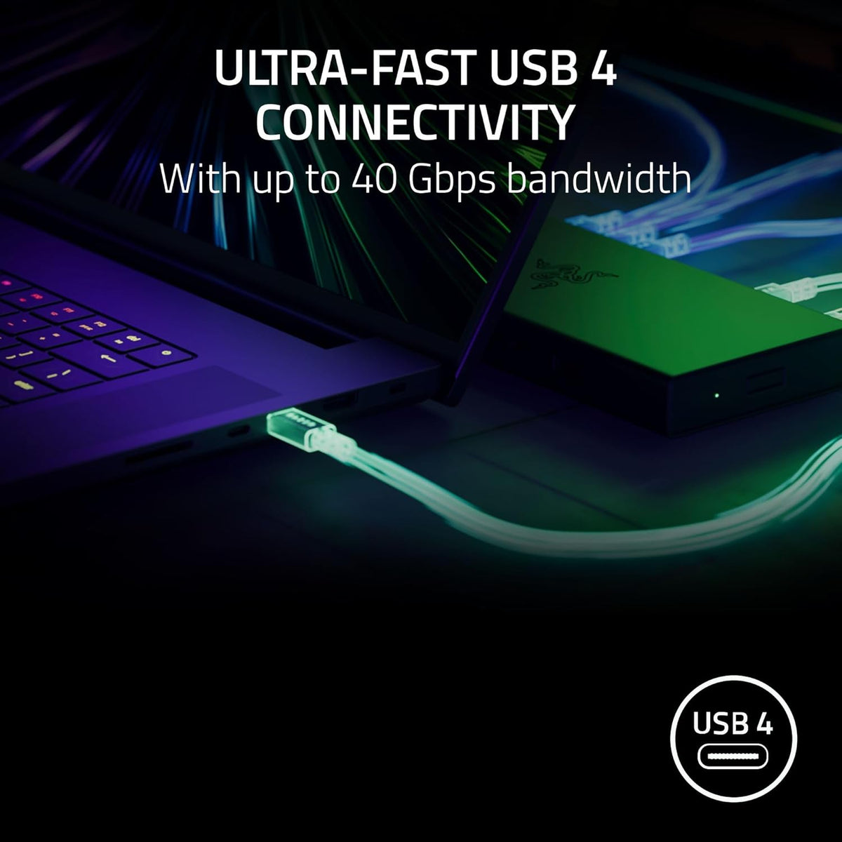 Razer Base USB 4, 14 puertos, compatible con Windows y Mac, color blanco
