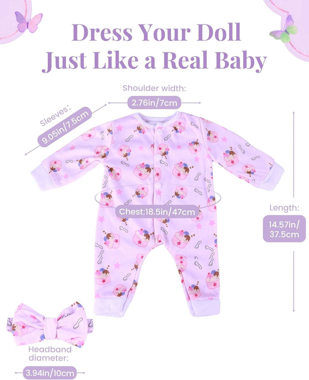 BABESIDE Ropa de muñeca Reborn para muñecas de 17 a 22 pulgadas, 5...