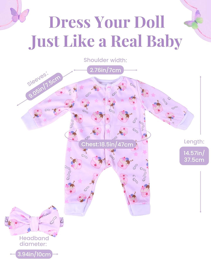 BABESIDE Ropa de muñeca Reborn para muñecas de 17 a 22 pulgadas, 5...