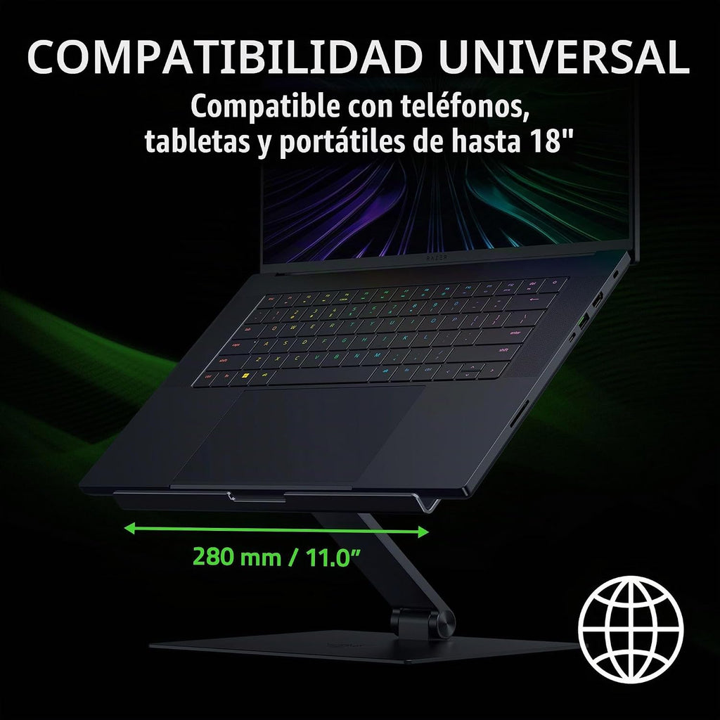 Razer Soporte ajustable para laptop, soporta teléfonos/tabletas de hasta 18