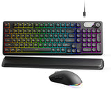 EWEADN C98 Combo de teclado y mouse con cable, teclados ergonómicos...