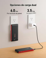 Cargador portátil de batería con cables integrados y enchufe de par...