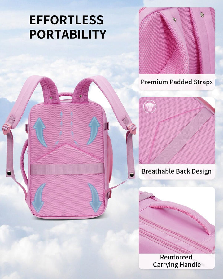 ECOHUB Mochila de Viaje Mochila de Equipaje de Mano, Rosa, Mochilas...