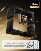 PSIER Auriculares de conducción ósea, auriculares de conducción ósea, Bluetooth inalámbrico 6.0