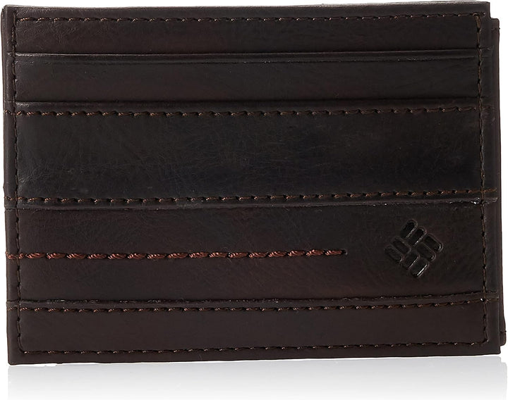 Columbia Billetera de cuero para hombre con bolsillo frontal y tarj...
