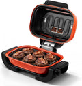 Techwood - Parrilla eléctrica para exteriores, parrilla eléctrica 3-1 para cocina en interiores y exteriores, parrilla coreana de 1300 W con perilla de control de temporizador, asar, tostar, parrilla