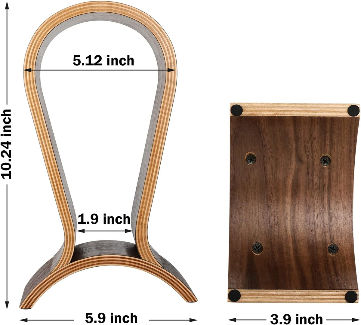 Soporte para auriculares de madera, soporte de auriculares para escritorio