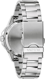 Bulova Reloj Marine Star de cuarzo de alto rendimiento de la serie C, pulsera de acero inoxidable plateada, esfera blanca (estilo: 96B426)