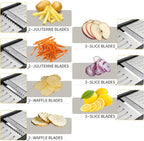 BINGBING- Mandoline Slicer para Kitchen, 7-en-1 Adjustable Vegetable Slicer