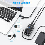 RSHTECH, hub USB 3.0 de 4 puertos, alimentado