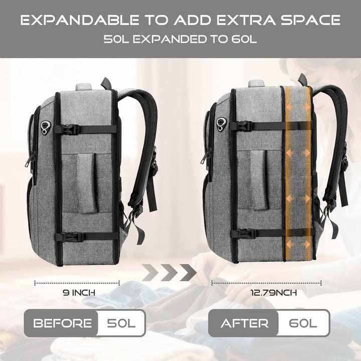 Fxcelets Mochila de viaje extra grande, mochila de equipaje de mano...