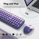 MOFII Combo de teclado y mouse inalámbricos, teclado pequeño compac...