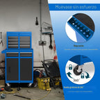 Goplus Caja de herramientas, gabinete rodante de 5 cajones con caja de herramientas superior desmontable, ruedas con cerradura, barra de bloqueo, forro protector y estante para herramientas, carro de