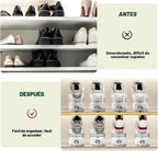 Organizador de Ranuras para Zapatos para Armario, PAQUETE DE 12 Apilador de Zapatos Organizador de Estante para Zapatos para Armario Ahorrador de Espacio Almacenamiento Soporte para Zapatos