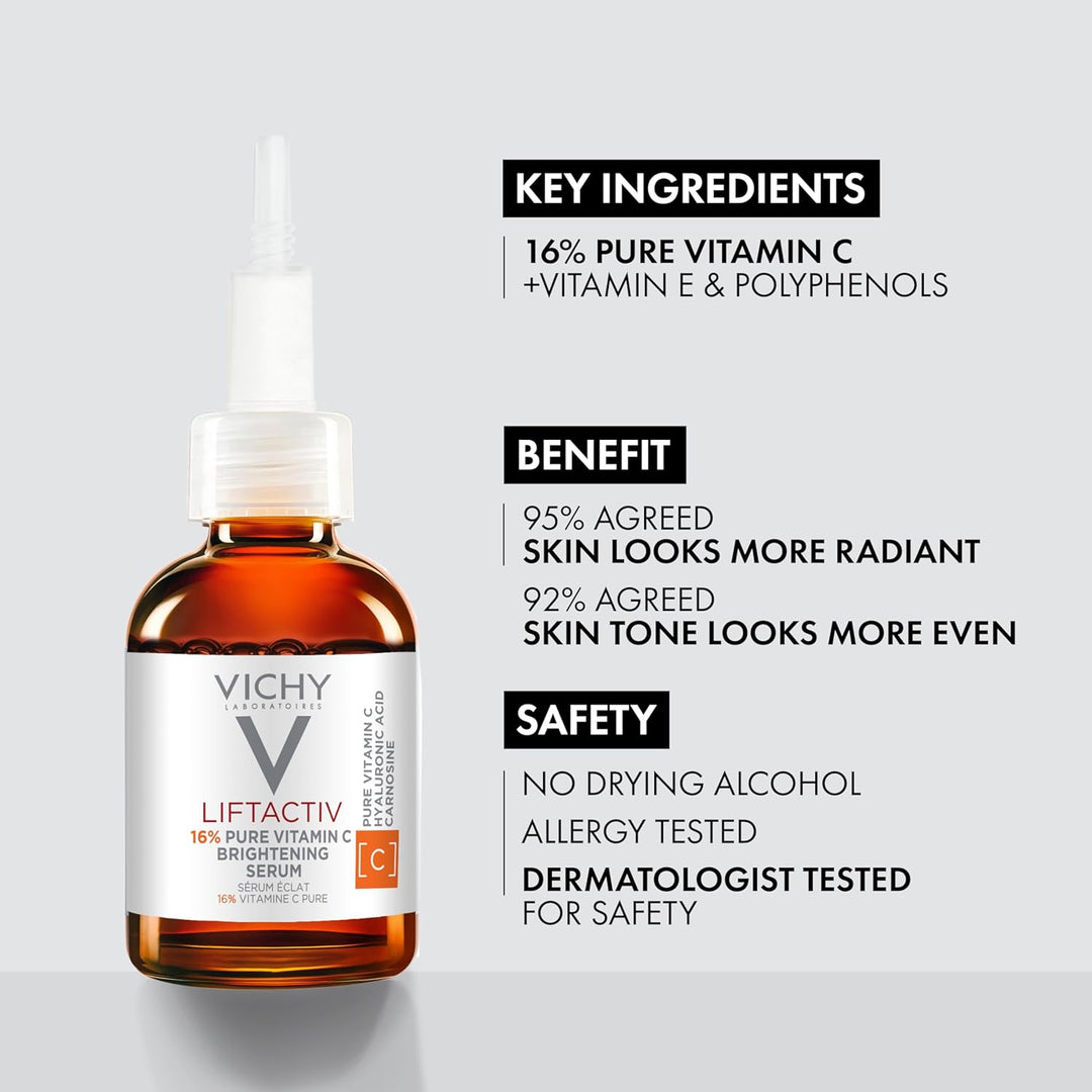 VICHY LiftActiv Suero de Vitamina C para la Cara, Suero Iluminador...