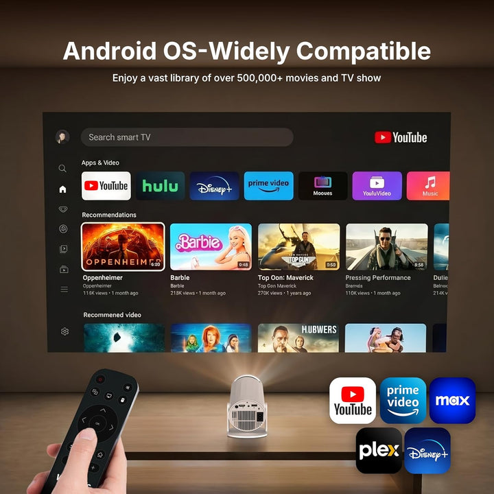 WellSonic Mini proyector con WiFi y Bluetooth, proyector de películ...