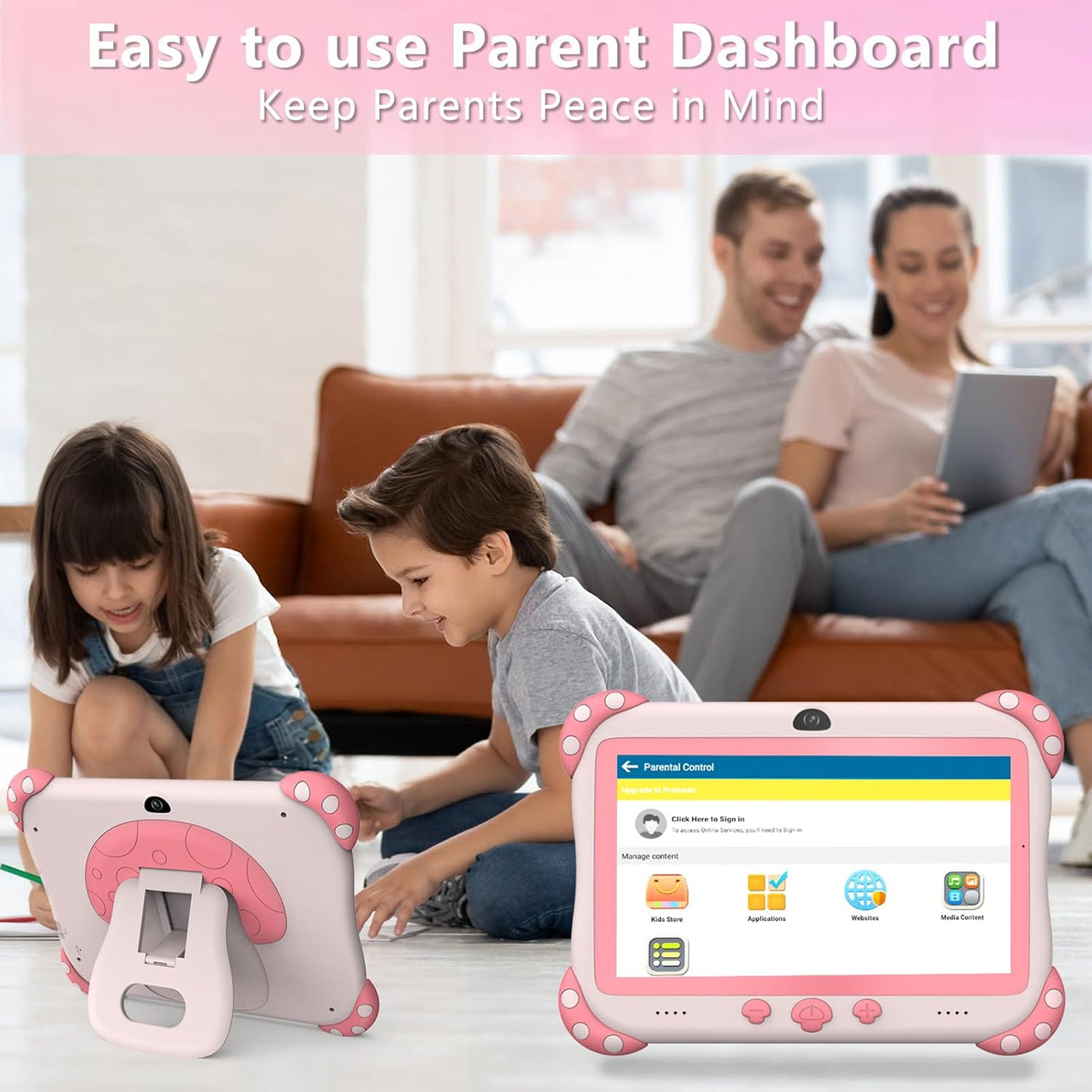 Tablet para niños de 7 pulgadas, tabletas para niños con WiFi, tabl...
