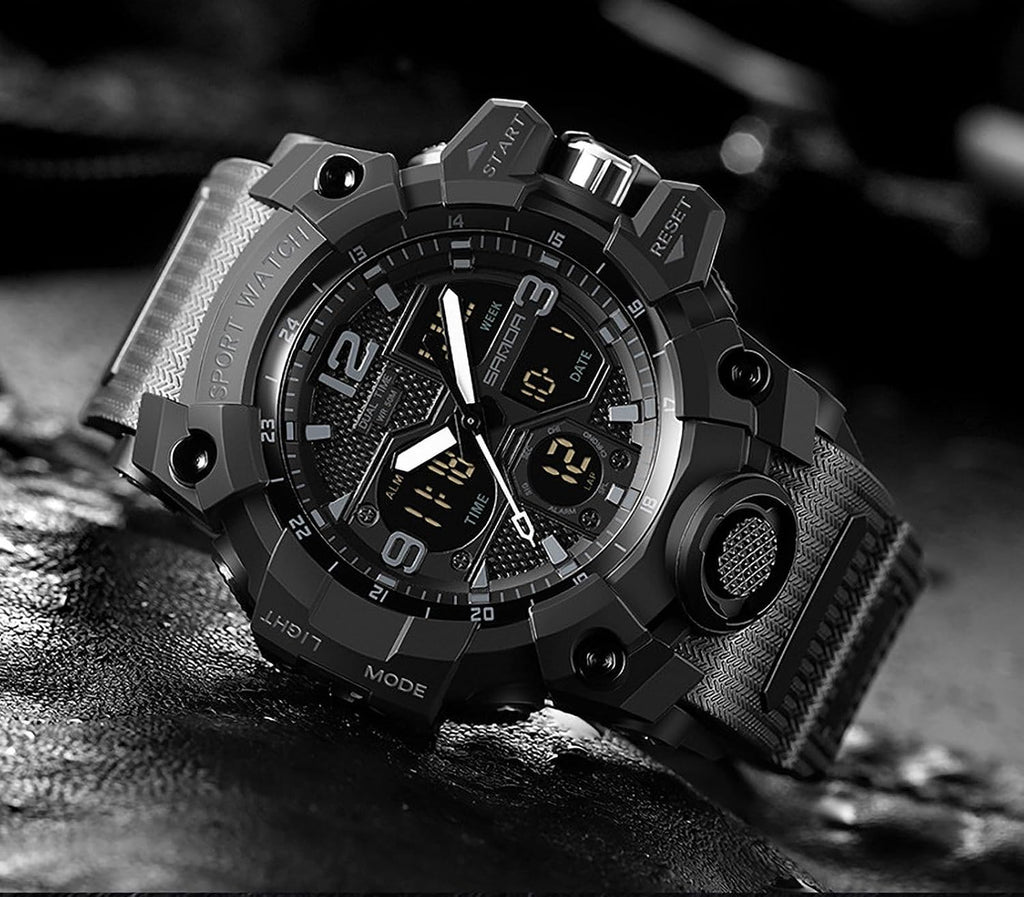 Relojes para Hombres, Reloj Deportivo para Hombre a Prueba de Agua, Reloj de Pulsera Táctico Militar Analógico Digital
