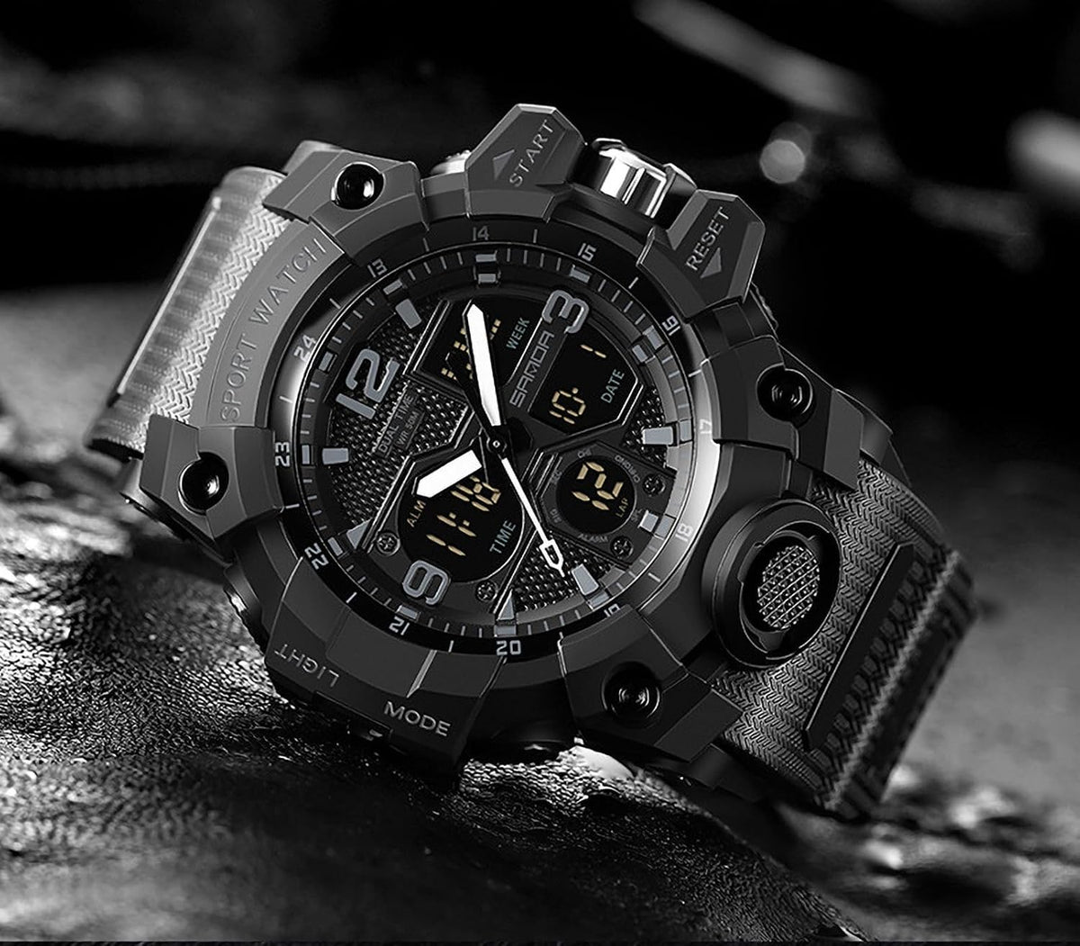 Relojes para Hombres, Reloj Deportivo para Hombre a Prueba de Agua, Reloj de Pulsera Táctico Militar Analógico Digital