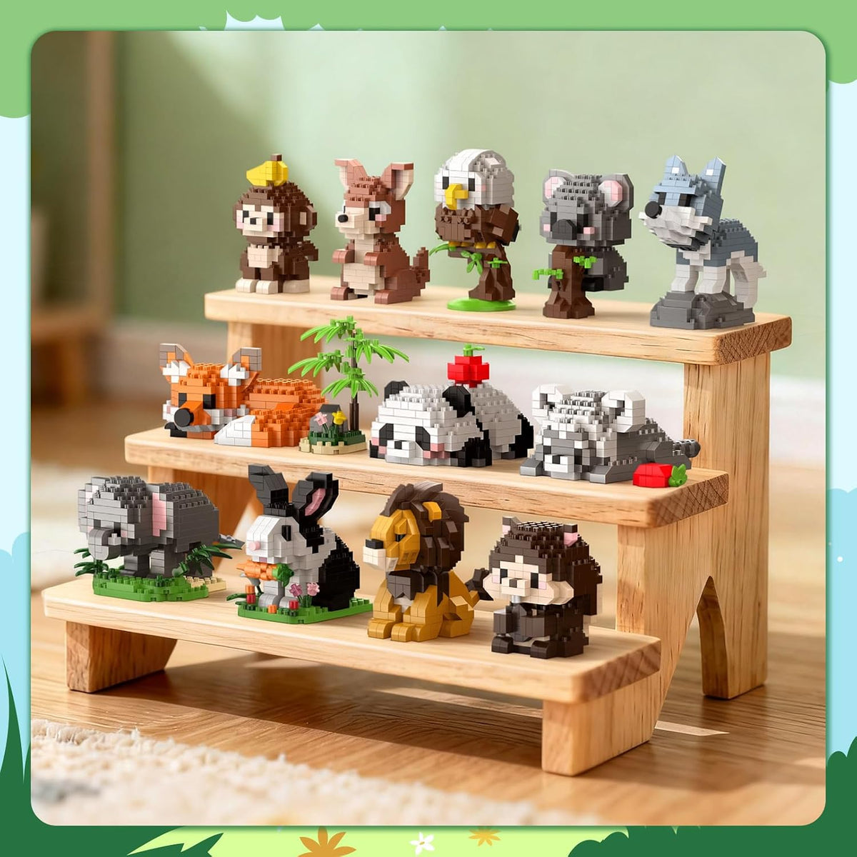 HIGH GODO Paquete de 12 juegos de construcción de animales para fiestas de animales, minibloques de construcción de animales, kits de modelo, bolsas de regalo, juguetes de premios pequeños, regalos para adultos y adolescentes a partir de 14 años