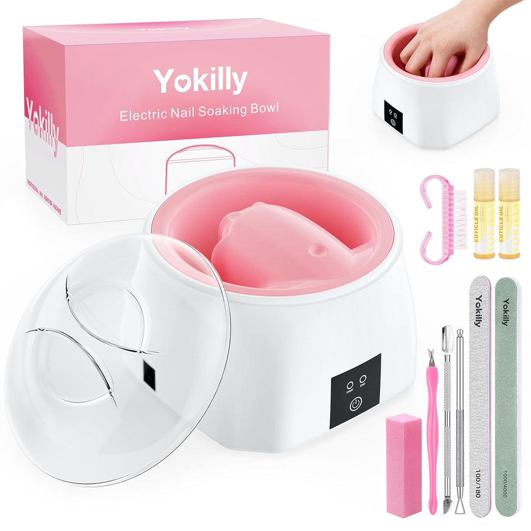 Yokilly Cuenco de remojo de uñas calentado: 50% más rápido para rem...