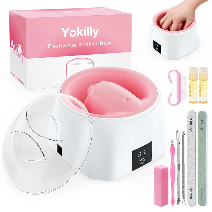 Yokilly Cuenco de remojo de uñas calentado: 50% más rápido para rem...