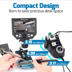WEP 982-V Kit de Soldadura Micro con 5 puntas C245 para soldador, control de temperatura, modo de suspensión, apagado automático y pantalla LCD