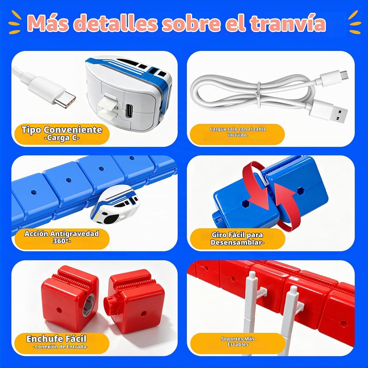 Juego de tren eléctrico para niños, juego de tren que desafía la gravedad
