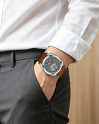 SAPPHERO Relojes para Hombre de Pulsera de Cuero Esqueleto Automáticos