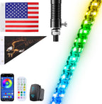 Ehaho 1 luces de látigo de 3 pies con base de resorte, persecución RGB
