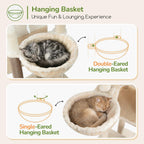 Globlazer Torre Alta para Gatos - Casa extragrande para gatos, S77D, beige
