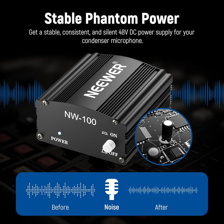 Kit de alimentación Neewer 48 V Phantom Power de 1 canal