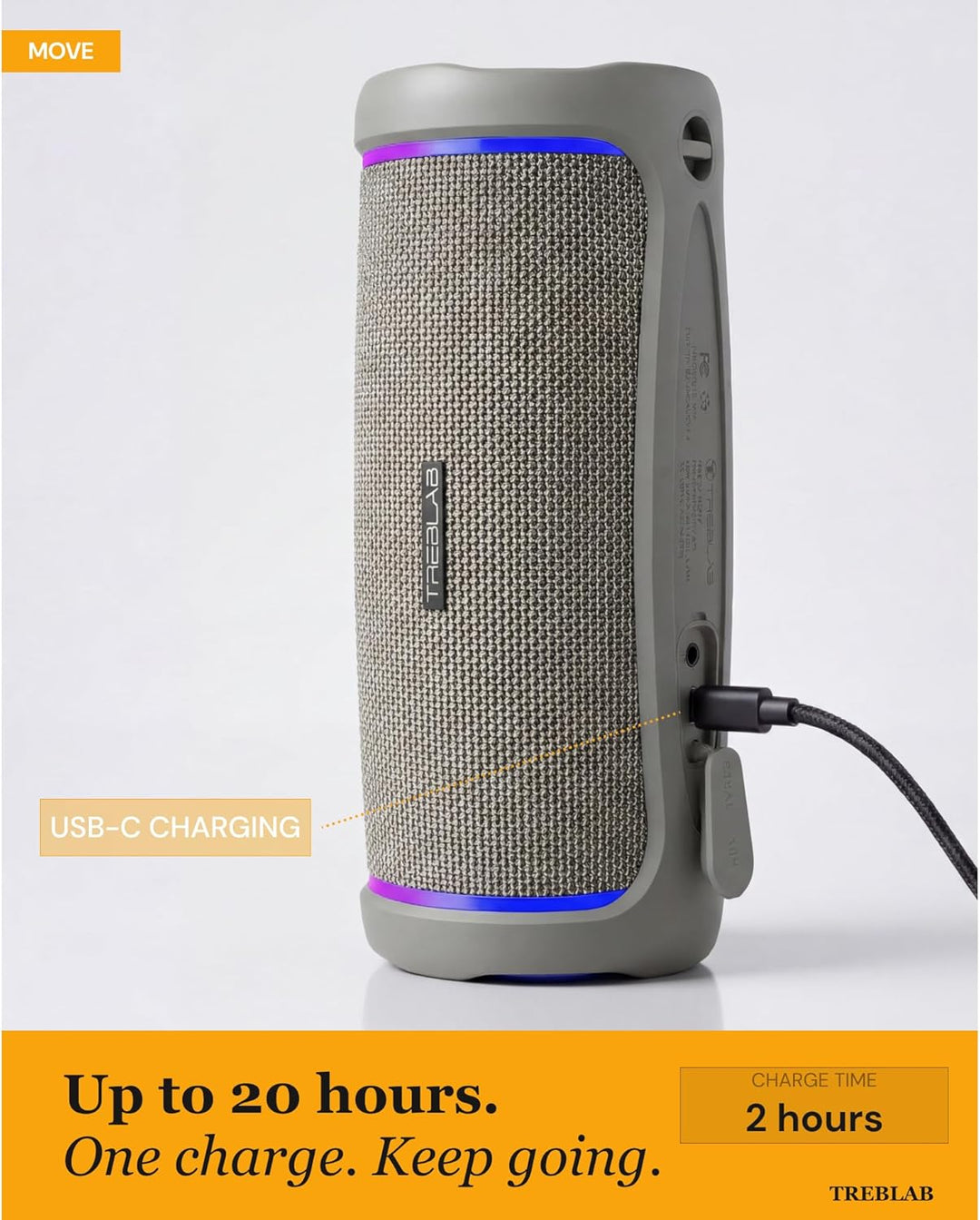 TREBLAB HD77 Altavoz Bluetooth - Potente sonido 360° con graves imp...