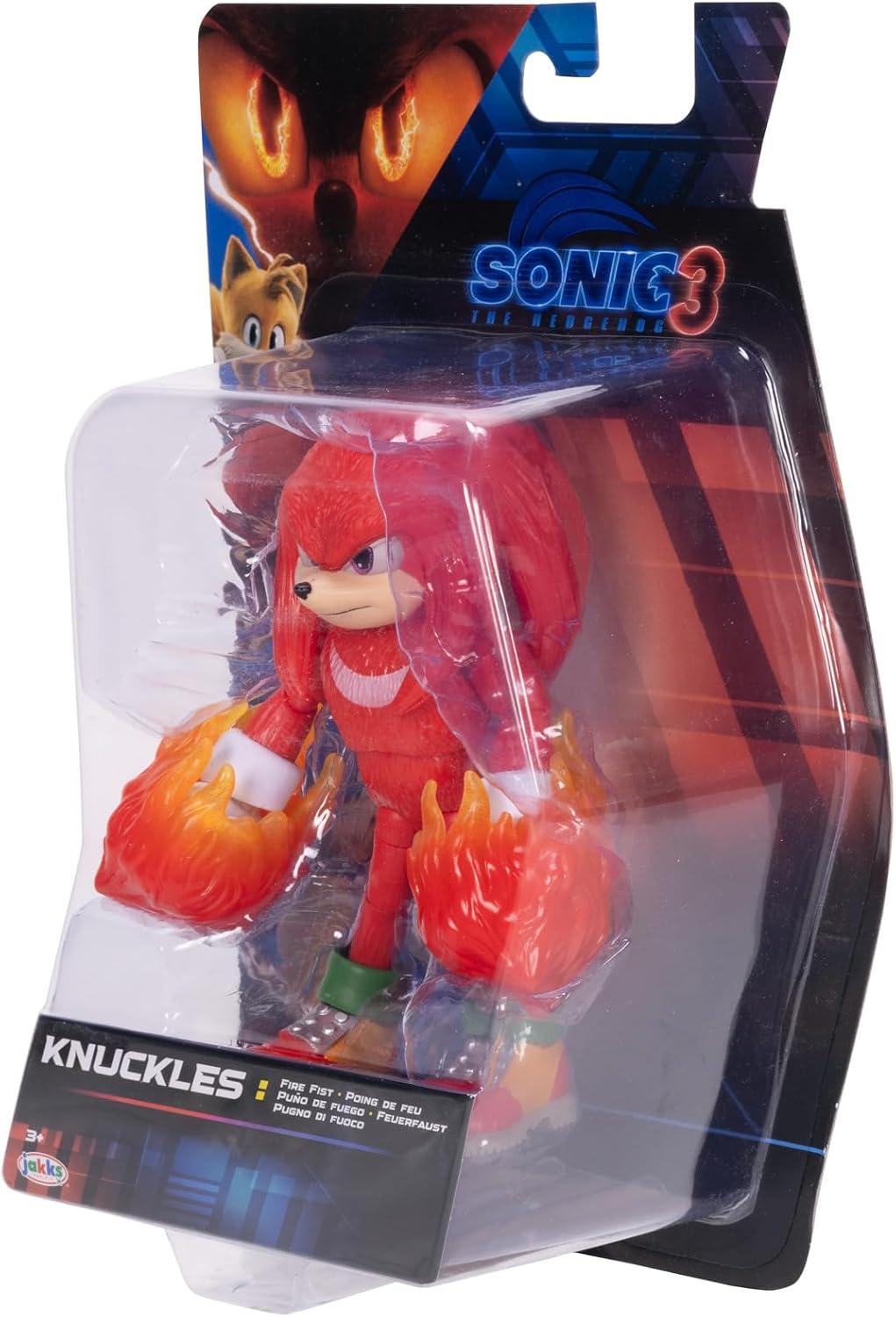 Sonic 3 The Hedgehog The Movie - Figura de acción Knuckles de 5 pulgadas - Figura articulada - Jakks Pacific