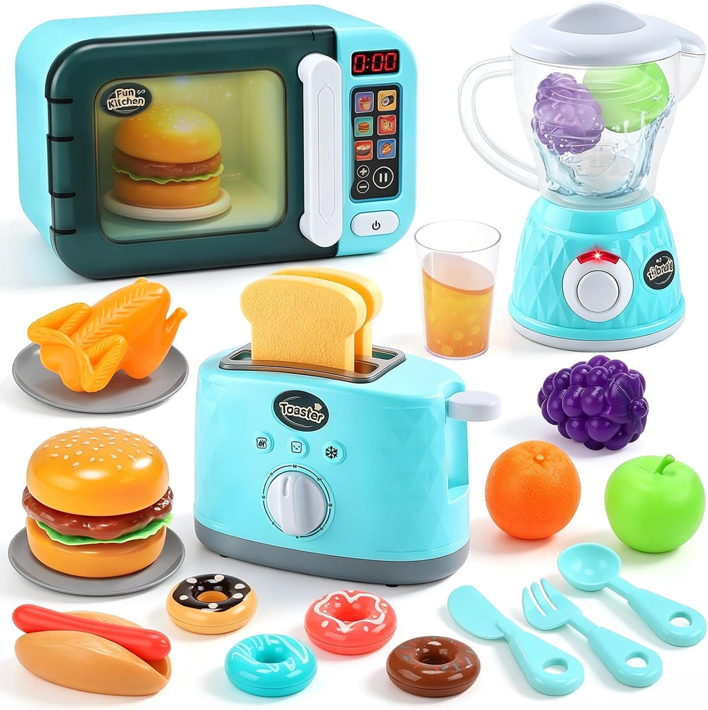 CUTE STONE Juego de electrodomésticos de cocina, microondas de juguete