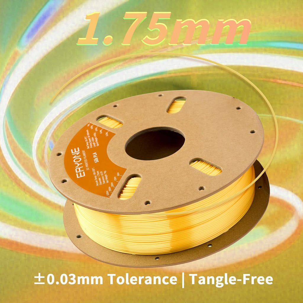 ERYONE Filamento PLA de seda para impresora 3D de 0.069 in +\/- 0.0...