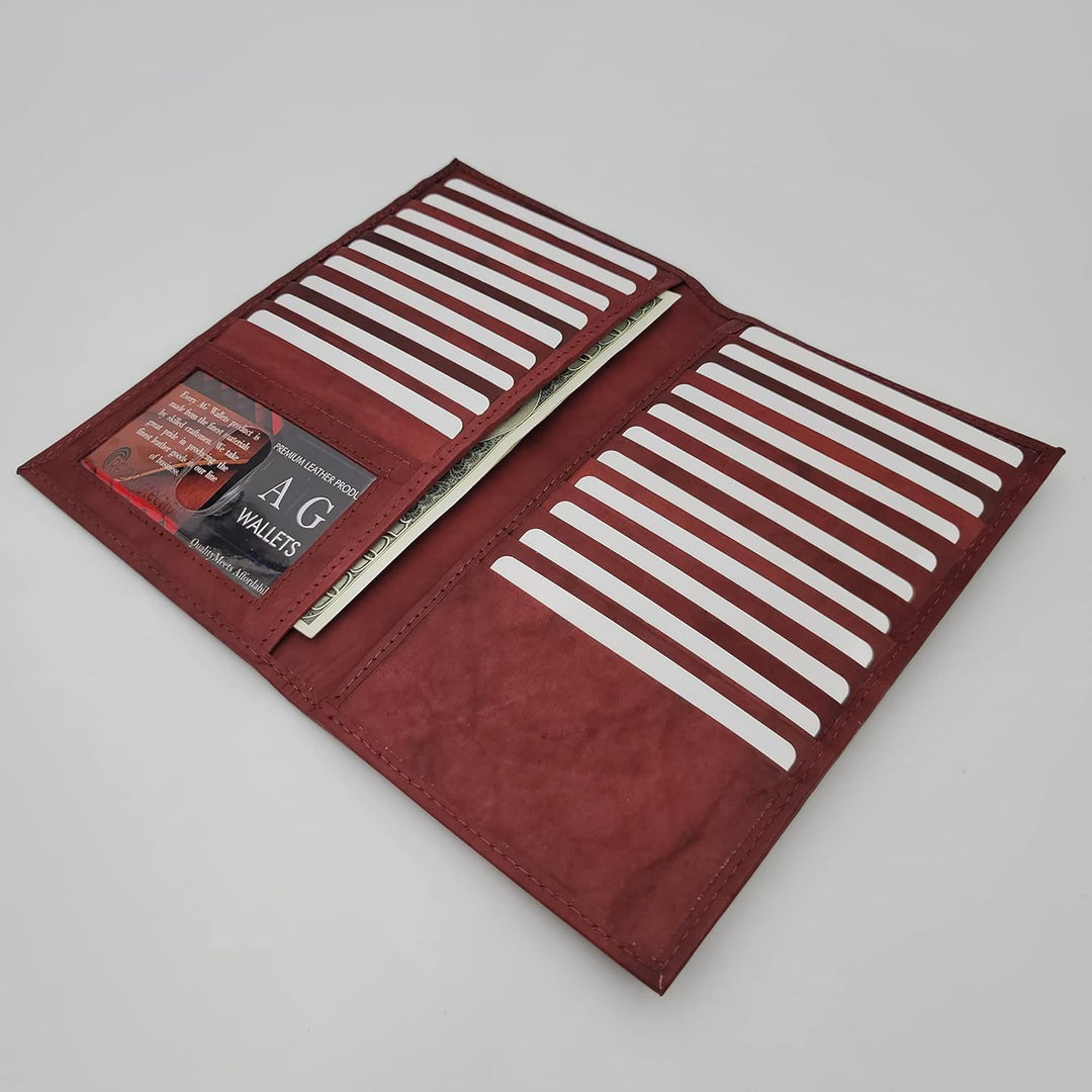 ag wallets Cartera Larga de Cuero Genuino para Hombre con ID para 1...