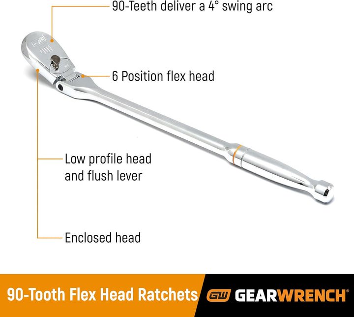 GEARWRENCH Juego de herramientas de trinquete y accionamiento 90T d...