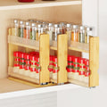 SpaceAid - Organizador de especias extraíble de bambú para gabinete, organizador de condimentos deslizante y resistente para cocina y despensa, organización vertical, 7.6 pulgadas de ancho, 3 cajones